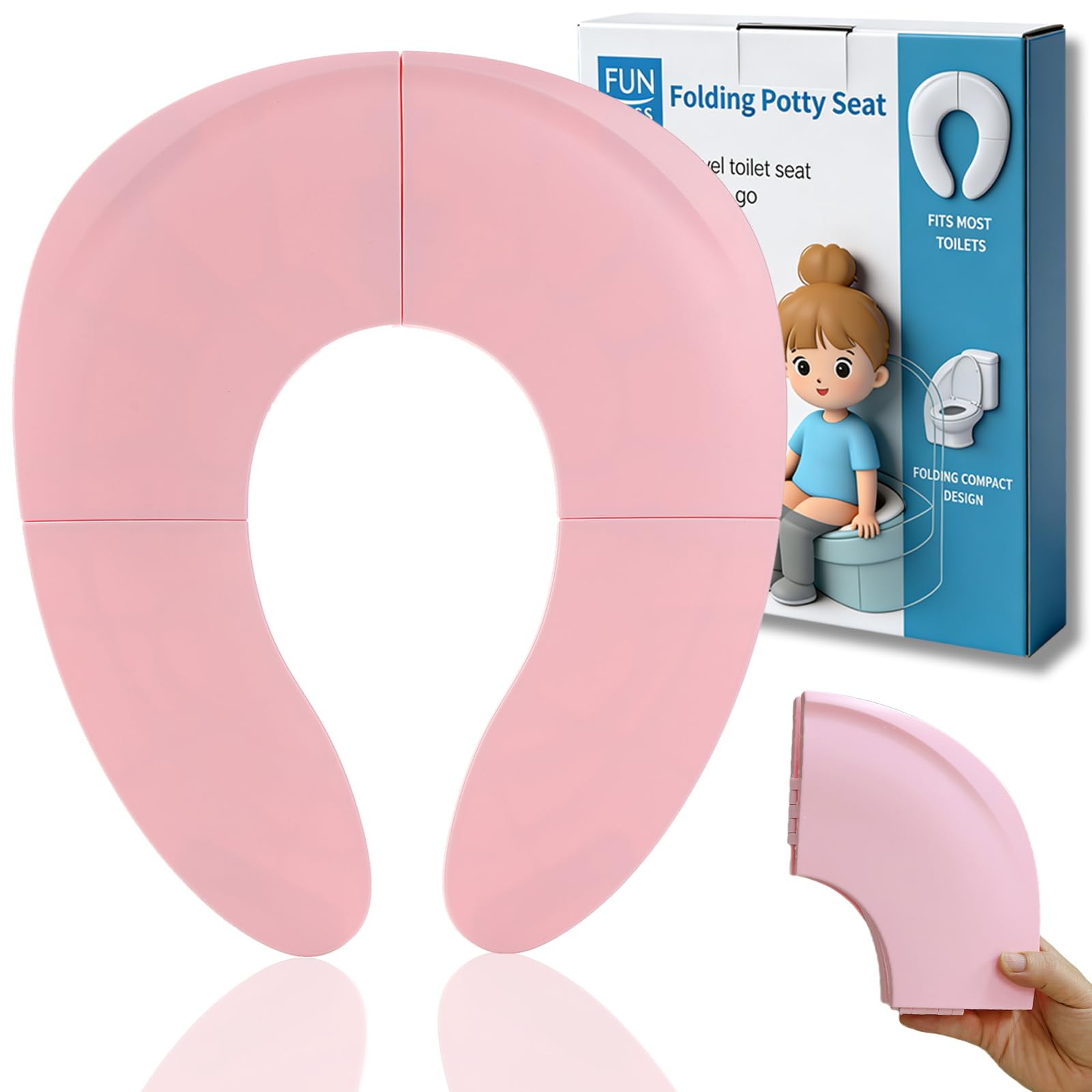 Vasino Portatile Per Bambini Da Viaggio - Riduttore WC Bambini Portatile, Foldable Travel Potty Seat Per Toddler, Compatto E Sicuro Con Ventose, Incluye Borsa Per Il Trasporto Blu