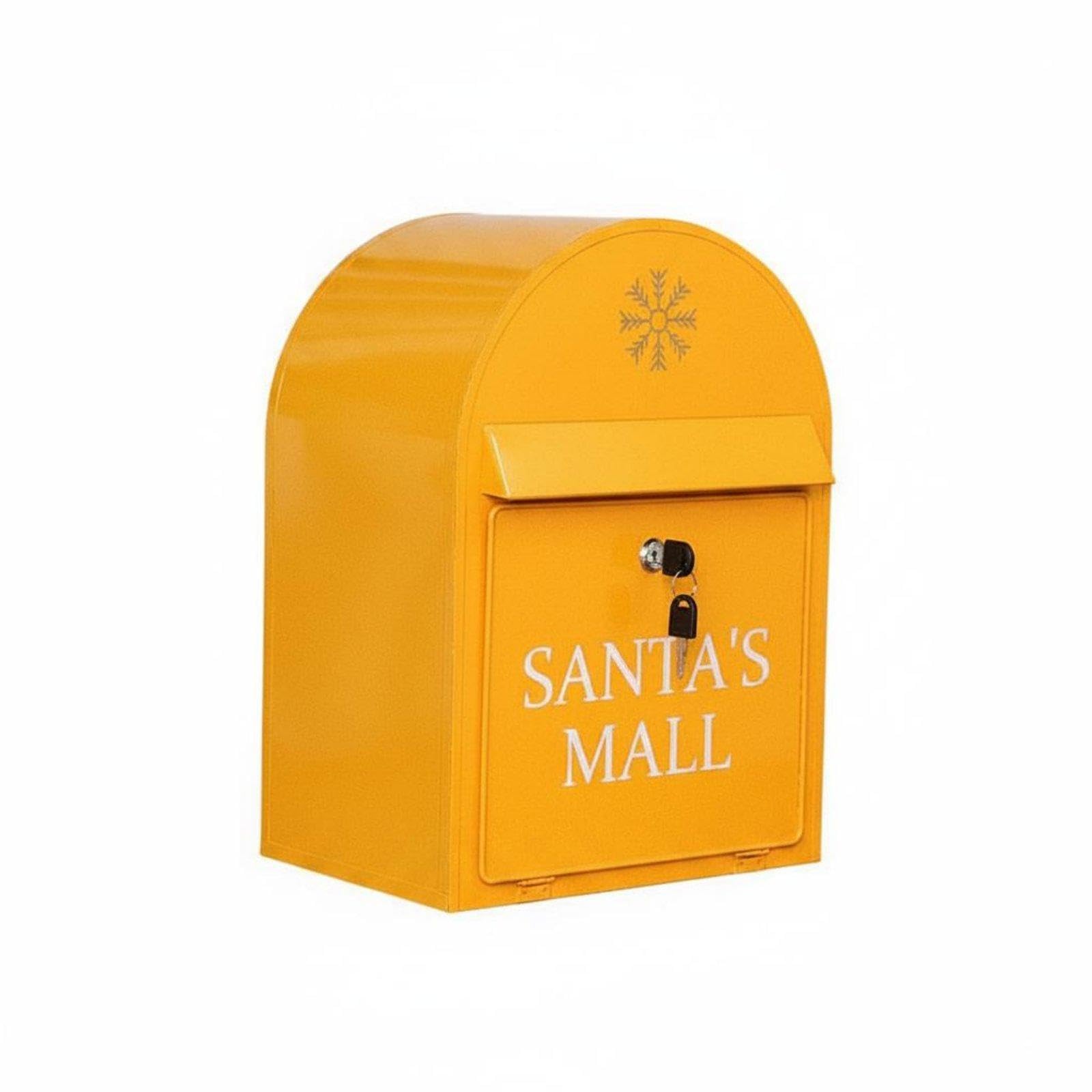 Vintage Metal Mailbox Display Wall-Mounted Mailbox Lockable Lid Decorative Post Box for Event Decoration, Photo Prop Yellow-image-4