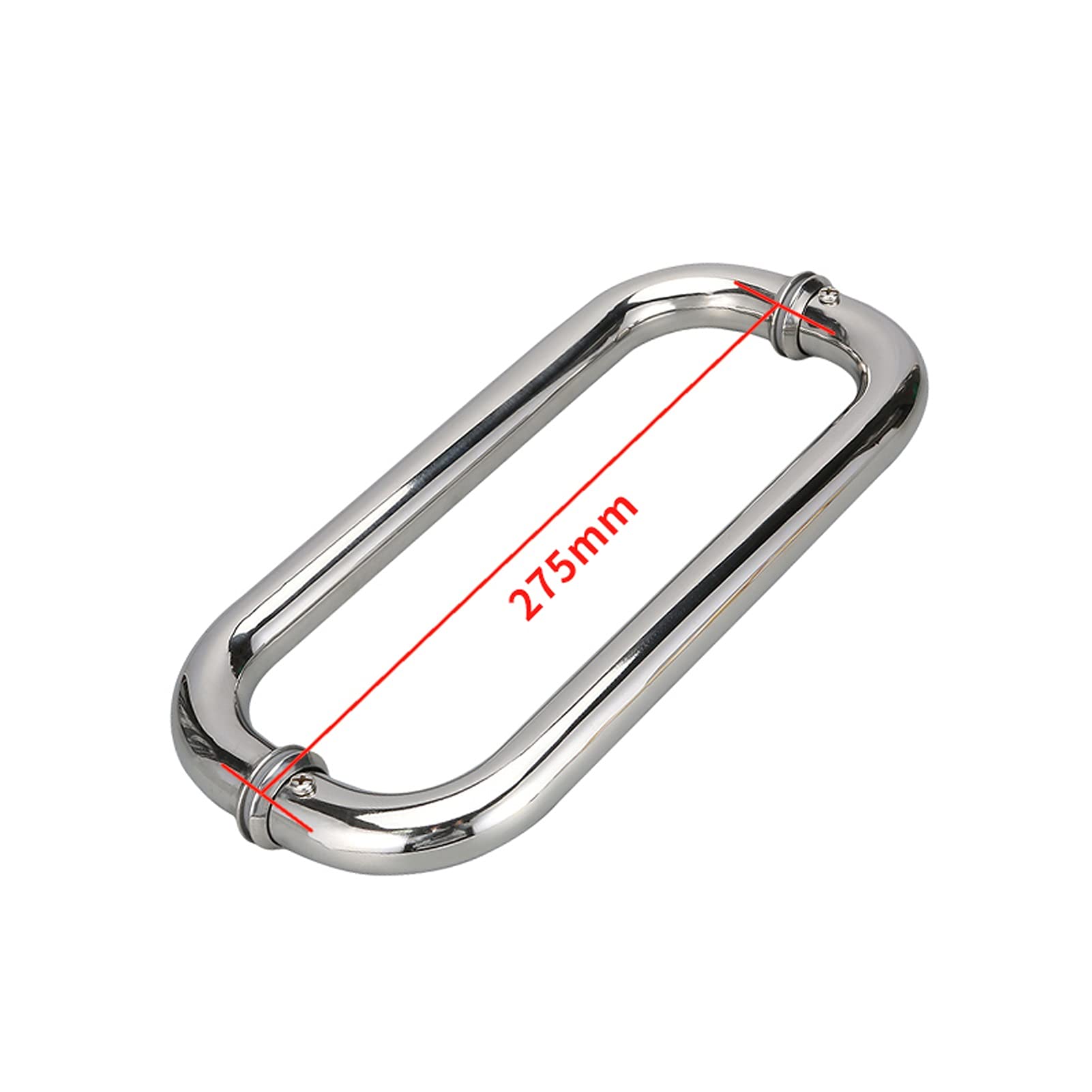 RWRAPS Poignée de Porte de Salle de Bain pour Porte en Verre, poignée de Porte en Verre à Pousser et à Tirer en Acier Inoxydable SUS304 Finition chromée polie, Remplacement du Bouton de Porte ()