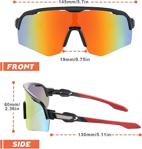 Miniatura 6 de Gafas de sol para hombres y mujeres, UV400 gafas de sol deportivas para béisbol, ciclismo, escalada, moda para jóvenes