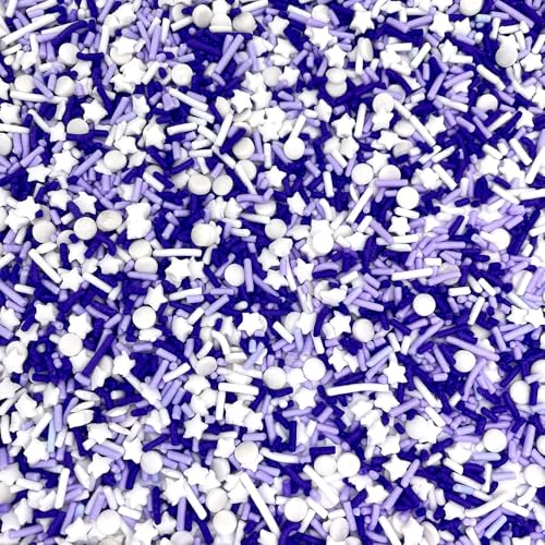 Image of Manvscakes Sprinkles- Edible Cake and Cupcake Sprinkles with Assorted Shapes and Sizes, Purple Sprinkle Mix for Cookies, Ice Cream, Cake and Cupcake Decorating