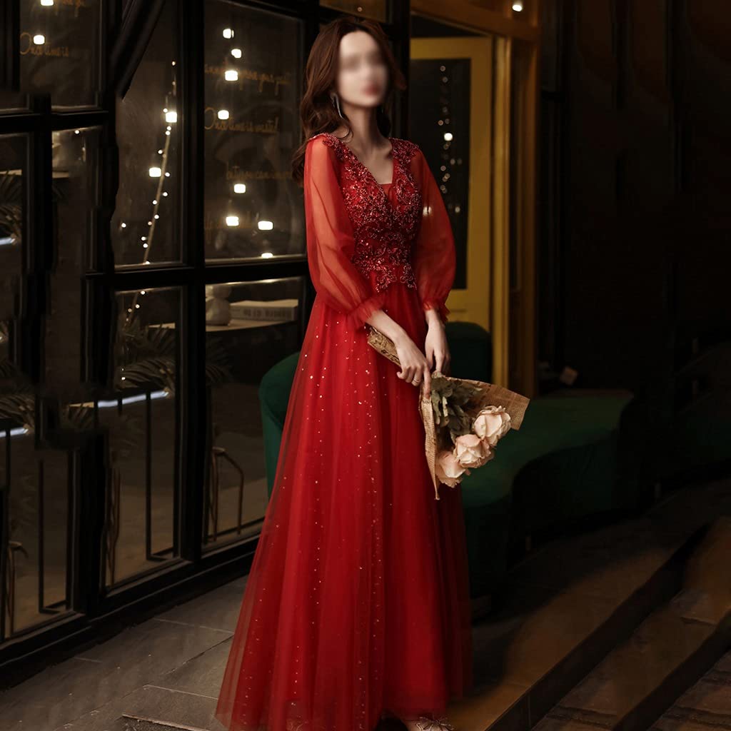 Vestidos largos color rojo vino hotsell