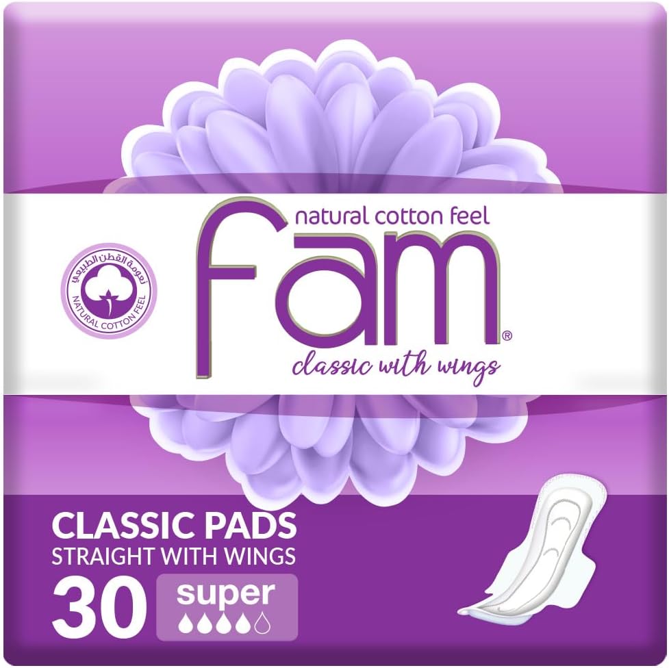 Fam Classic with wing Natural Cotton Feel Maxi Thick Super Sanitary 30pcs
