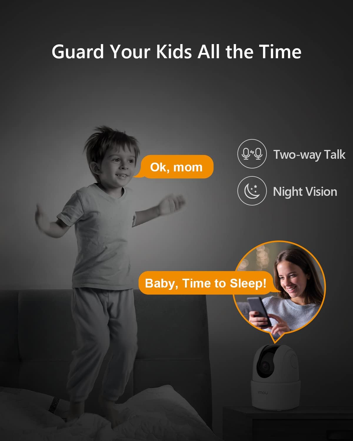 Imou 2K (3MP) Inomhus WiFi Övervakningskamera 360 ° Ansluten Smartphone Med Mänsklig Detektering AI Smart Spårningssiren Alexa Kompatibel Tvåvägsljud För Baby/Husdjur (2 stycken) | Wykrywanie człowieka, 360°, syrenka, dwukierunkowy dźwięk, kompatybilny z