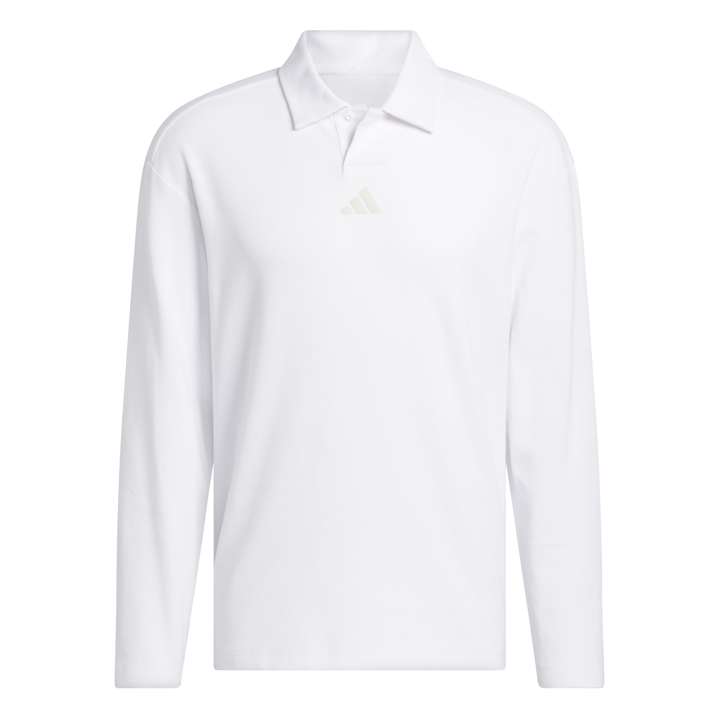 adidas Mens Beyond Long Sleeve Fit Polo Shirt White