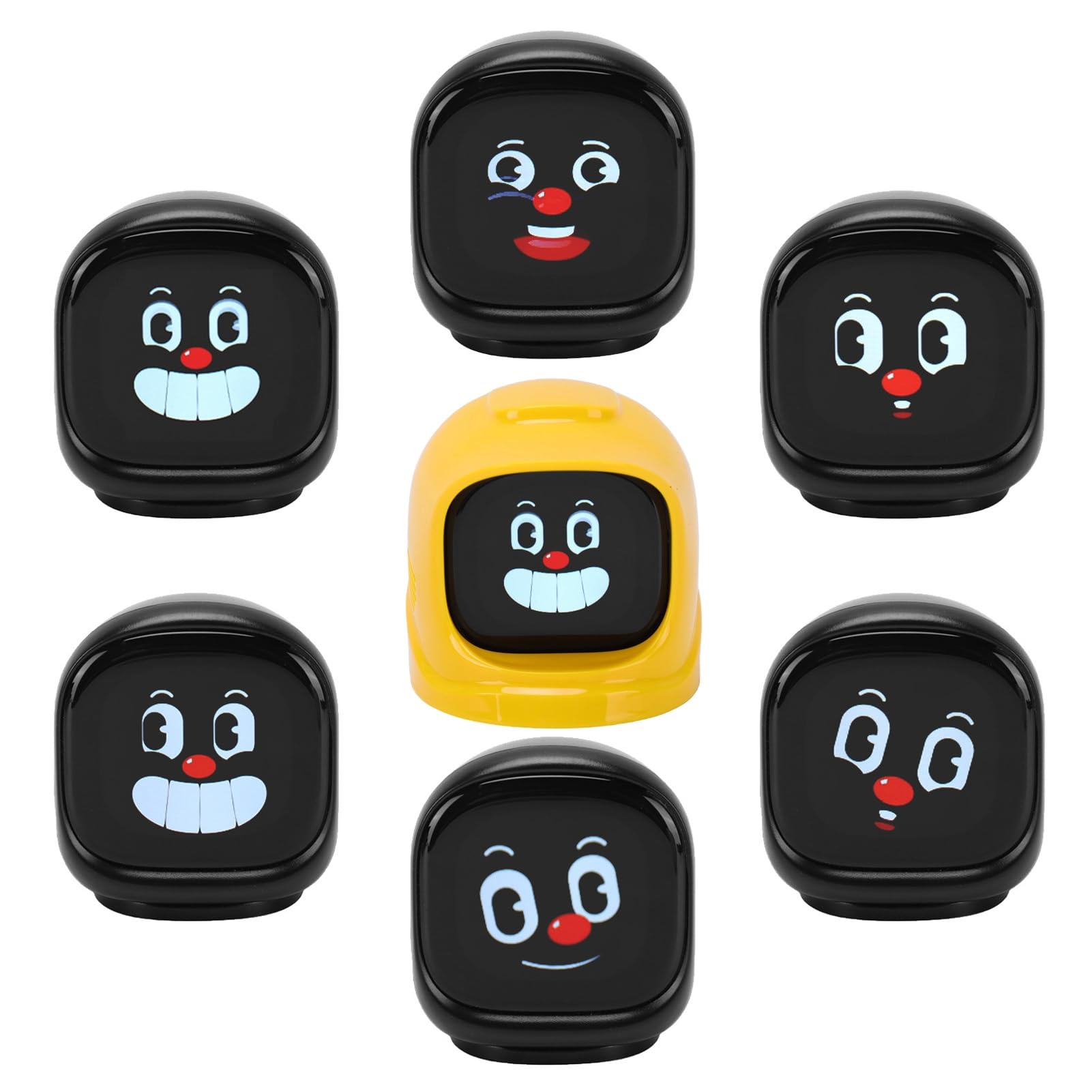 SIXRUN Cruscotto Robot per Auto ABS IPS Emotional Companion Display da 1,83 Pollici 52 Espressioni Batteria da 10 Ore Base Magnetica per Conducenti Pendolari della Console Centrale (YELLOW)