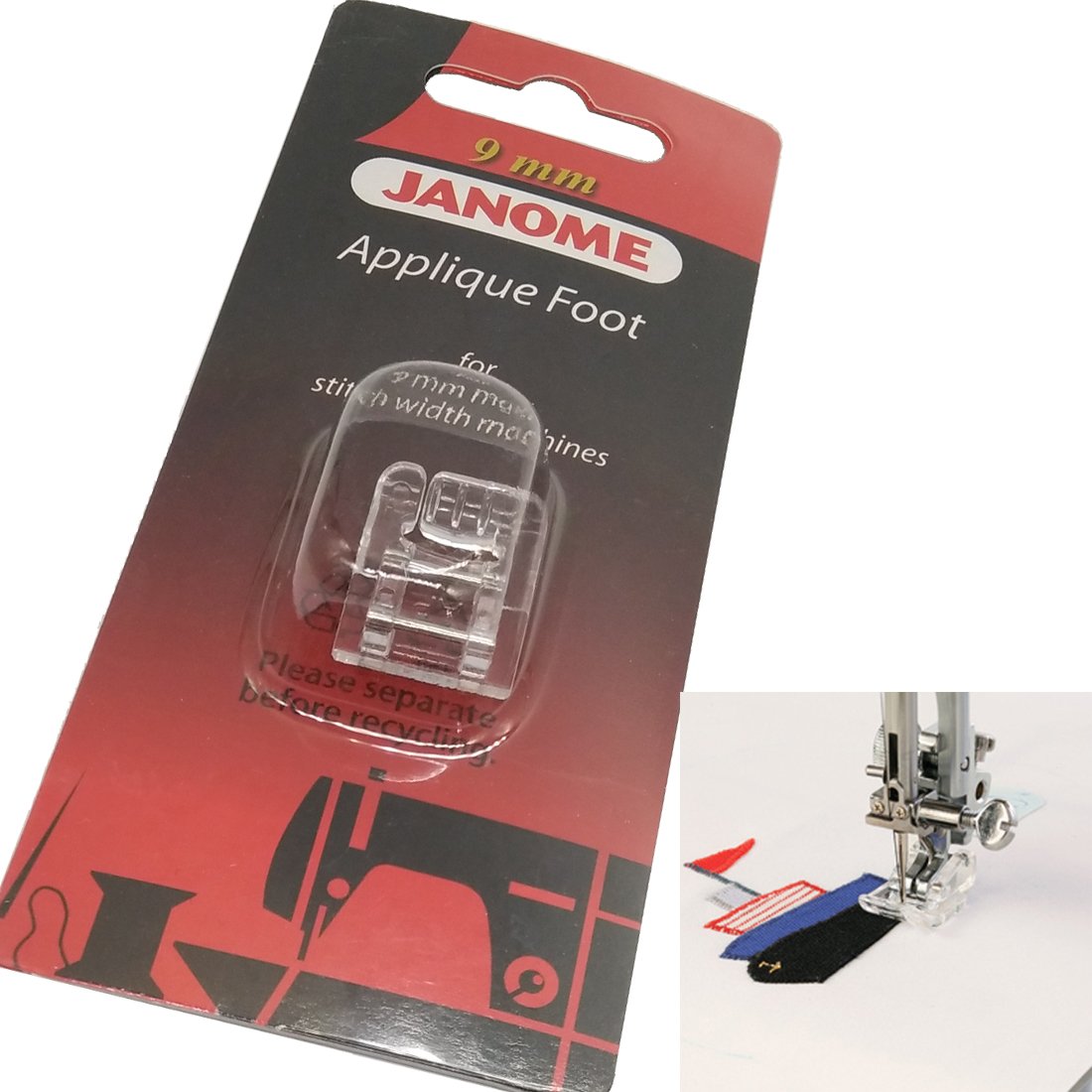 HONEYSEW Janome Applique Foot for 9mm Machine