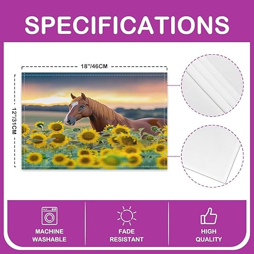 Miniatura 9 de jejeloiu Juego de 4 manteles individuales con diseño de lobo, diseño de lobo aullando con vida silvestre, selva, manteles individuales con rayas de