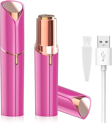 Rosarden - Removedor de vello facial, afeitadora para mujeres, recargable por USB, IPX6, impermeable, para labios, cuerpo, brazos, bigotes, pelusa y