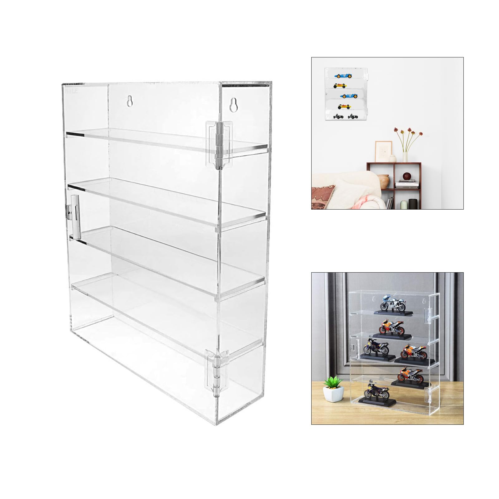 Vitrina transparente con construcción acrílica para figuras de acción | Interior espacioso a prueba de polvo para colecciones de modelos, decoración del hogar, estante de exhibición