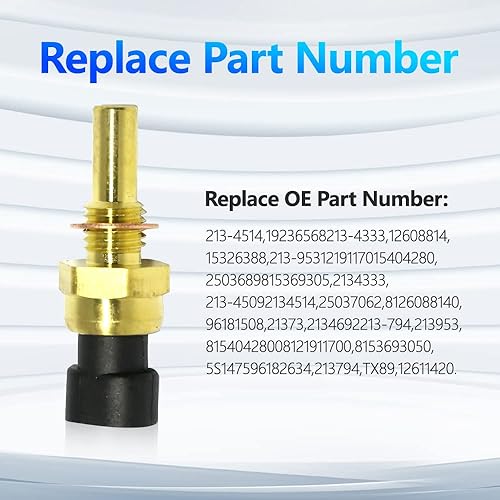Sensor de temperatura del refrigerante del motor 213-4514 213-4333 compatible con Chevy Avalanche Impala Trailblazer Suburban Express Silverado GMC Sensor de temperatura del refrigerante del motor 213-4514 213-4333 compatible con Chevy Avalanche Impala Trailblazer Suburban Express Silverado GMC
