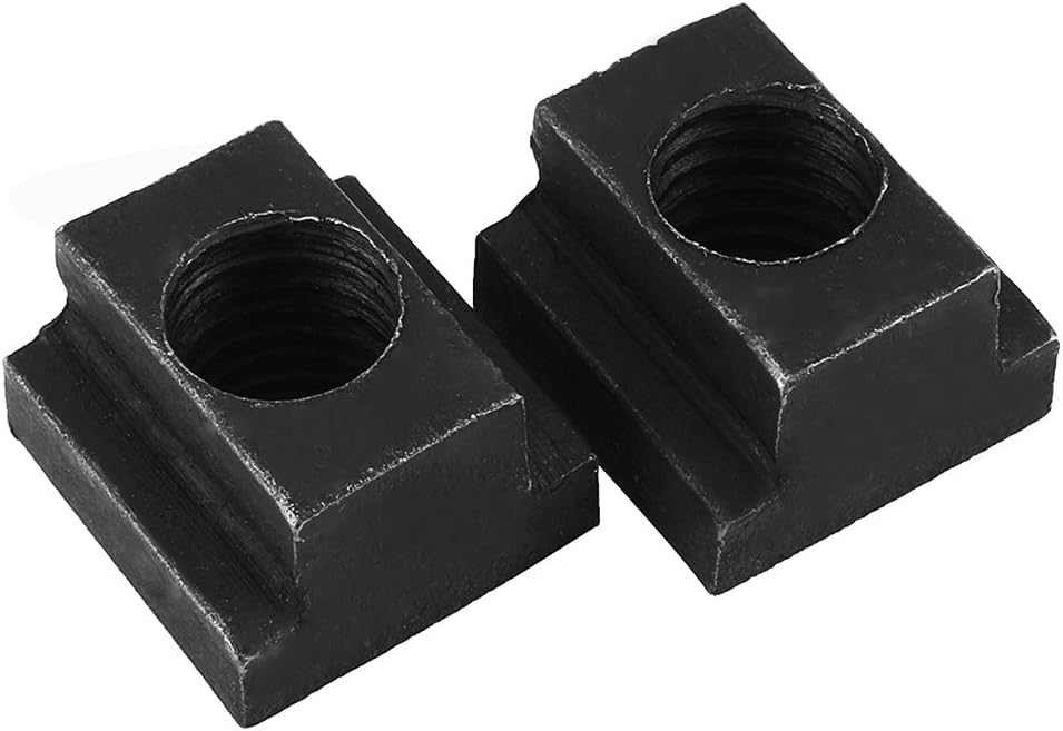 M14 Thread Nuts T-Slot Nut Black Oxide Plated Grade 8.8 Tapped T-Slot Nuts Through 2pcs