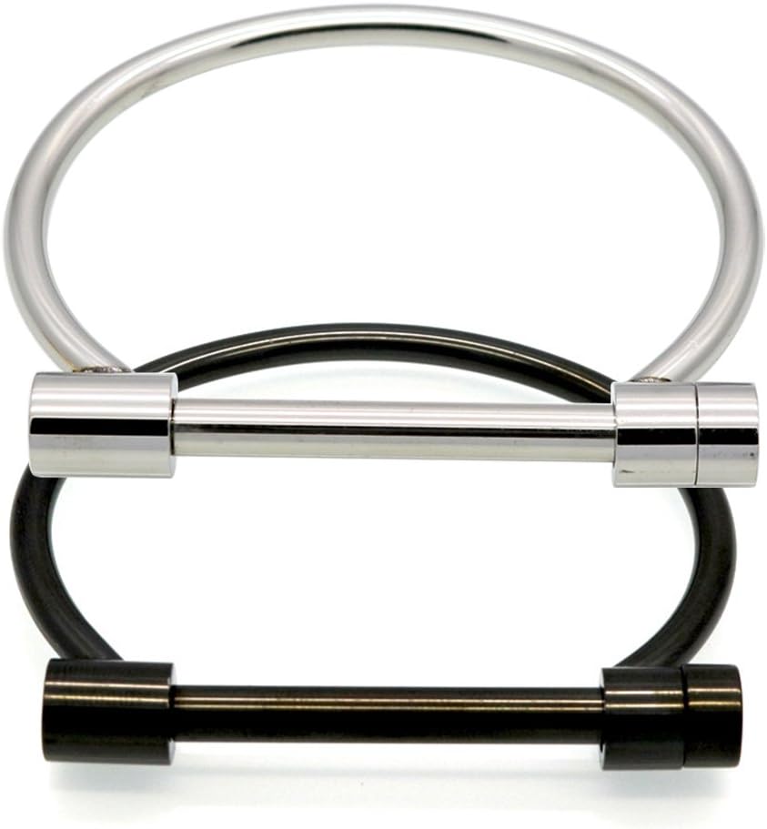 ALoveSoul 2 Pcs Screw Bracelet Stainless Steel Bar Cuff Bangle Set