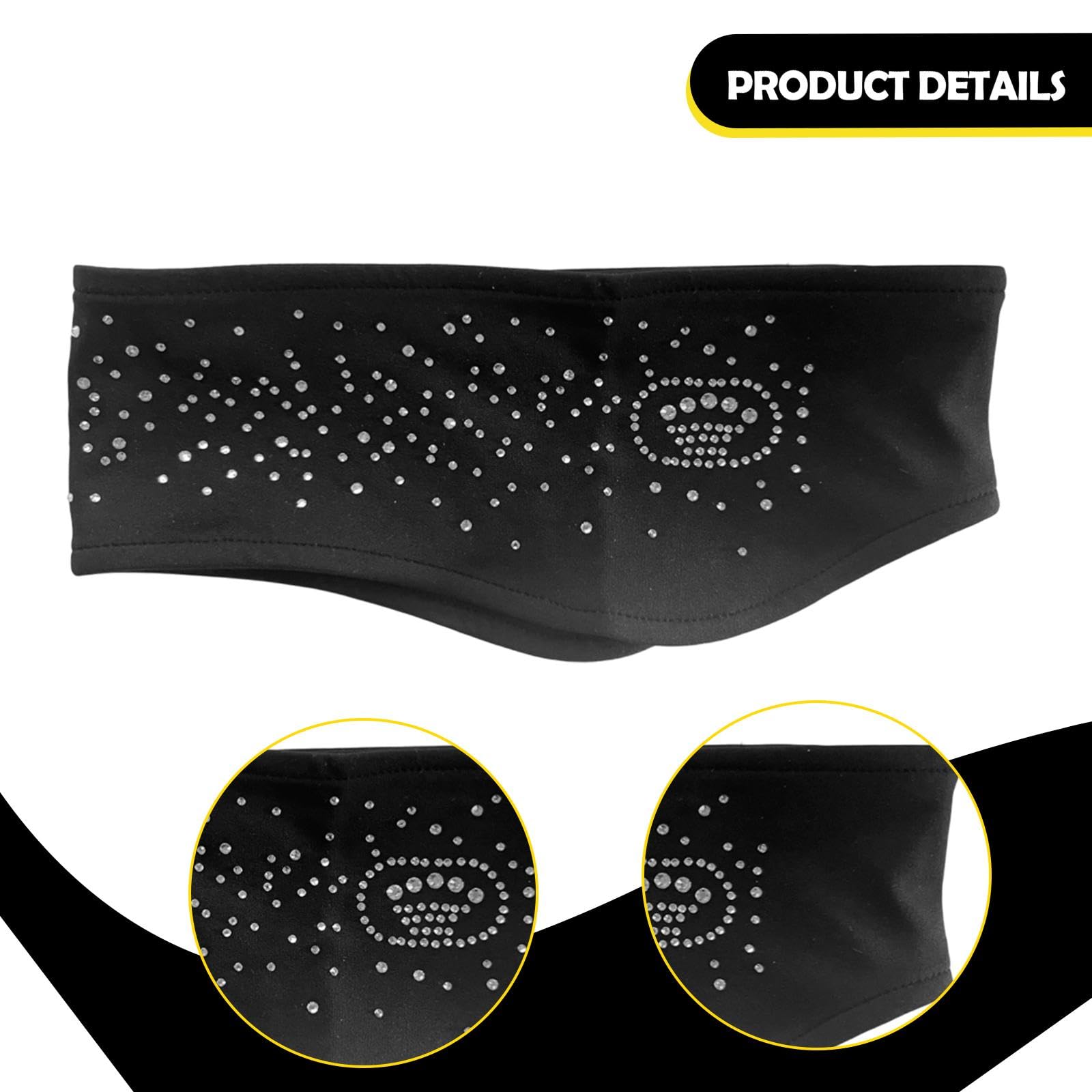 Fascia per Pattinaggio Artistico, Fascia Sportiva, Fascia Protettiva in Poliestere Traspirante, Assorbente Del Sudore, per Donne, Corsa, Ginnastica, a, Nero
