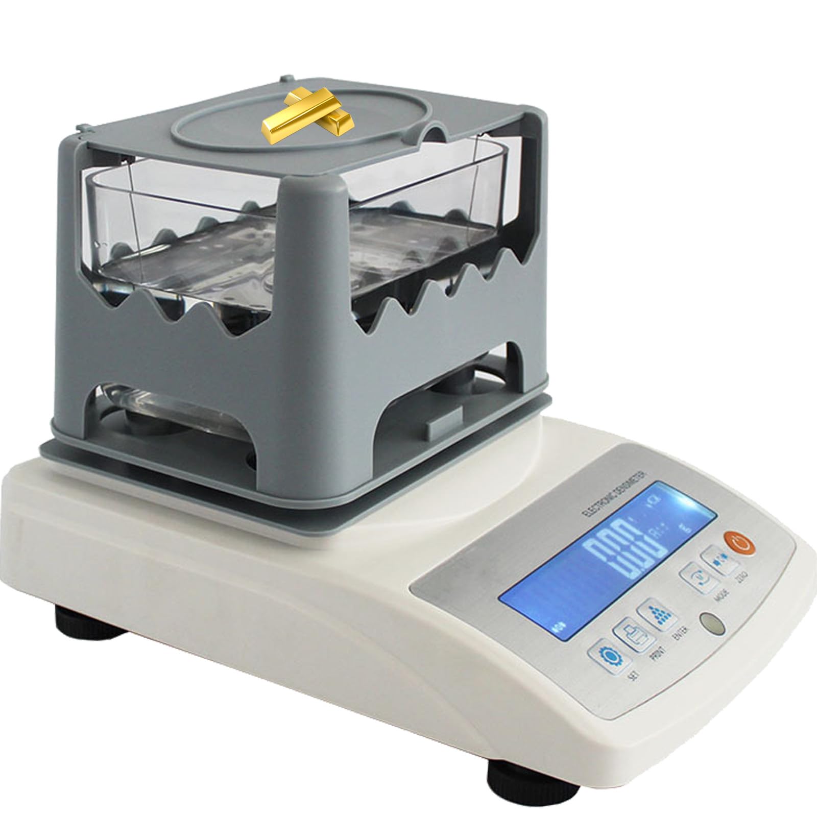Cyfrowy tester czystości złota, miernik gęstości metali szlachetnych, wysoka dokładność 0,001 g/cm3, przemysłowy sprzęt laboratoryjny z drukarką, 600 A