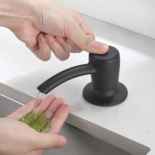 Miniatura 10 de RULIA Dispensador de jabón para fregadero de cocina, Dispensador de jabón integrado para fregadero, Dispensador de jabón montado en la cubierta,