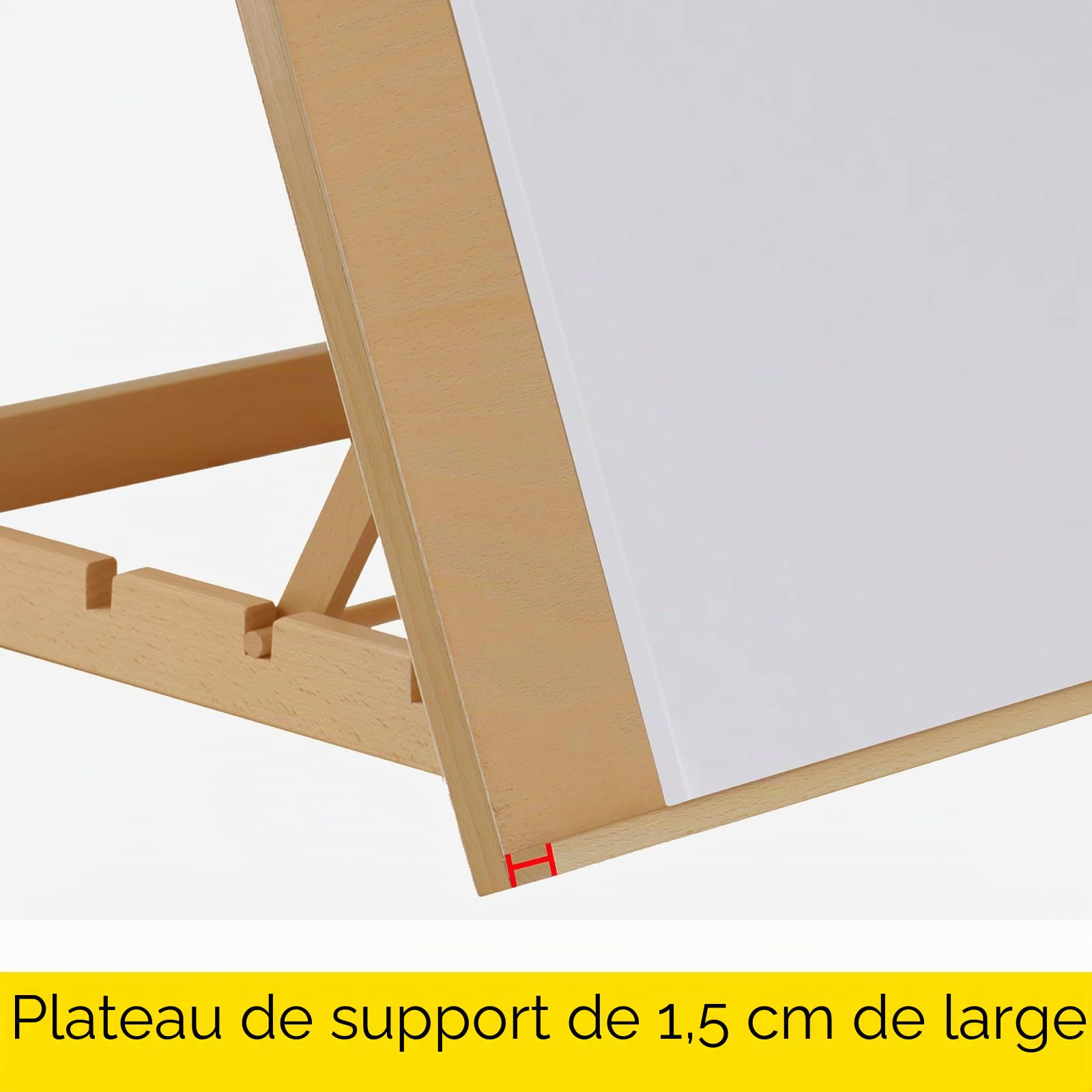 MEEDEN Chevalet de bureau extra grand : 50,8 cm x 76,2 cm Support de planche à dessin en bois de hêtre portable - Chevalet de dessin et de croquis réglable sur 5 positions