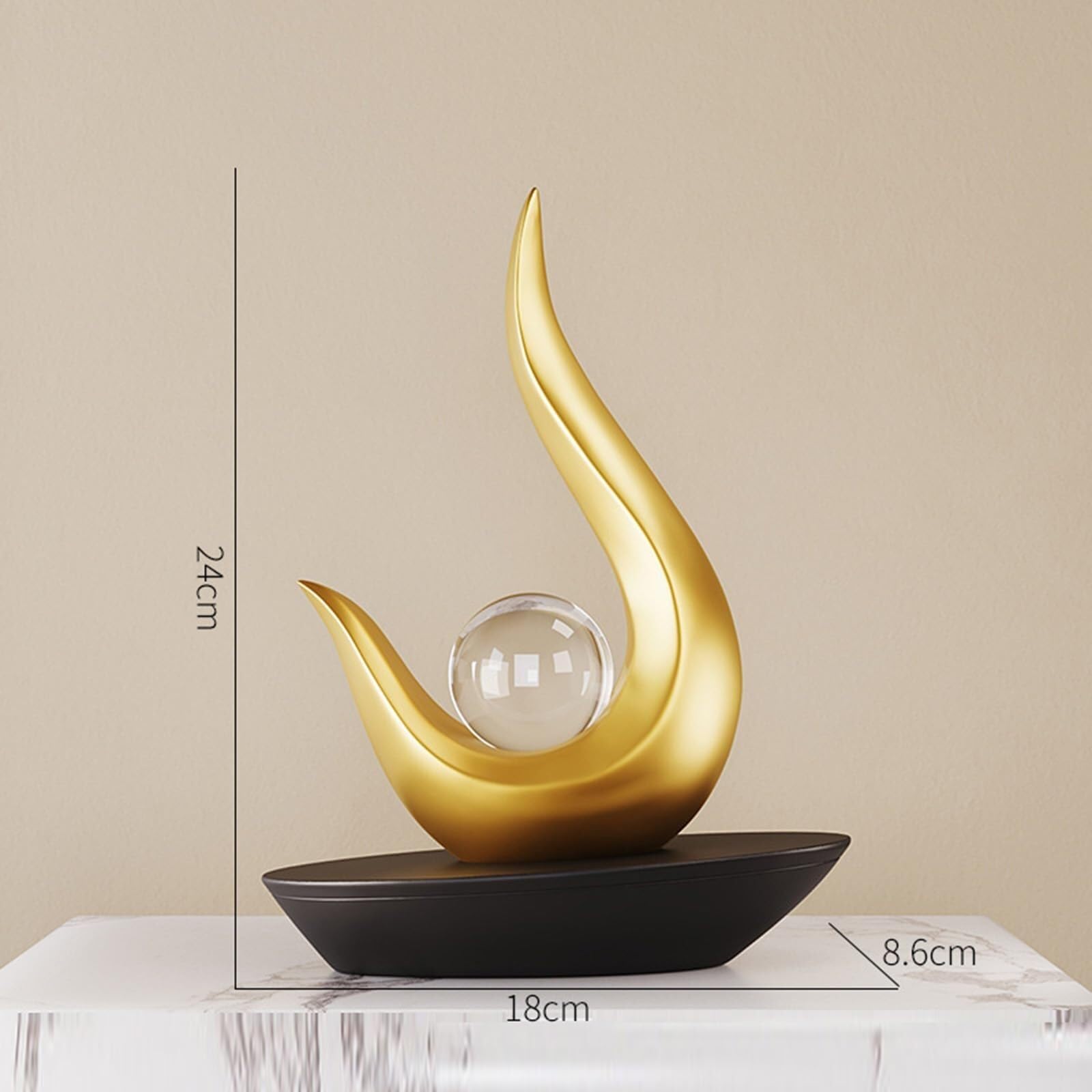 Regalos para Mujeres Estatua Abstracta Moderna de la Escultura Deco for Las esculturas Resina del Estante Decoración para estanterías(Gold B)