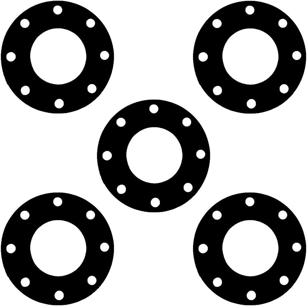 Sterling Seal CFF7106.400.062.150X5 7106 Rubber Full Face Gasket, 4" Pipe Size, 1/16" Thick, Pressure Class 150#, Neoprene 60 Durometer, Black (Pack of 5)