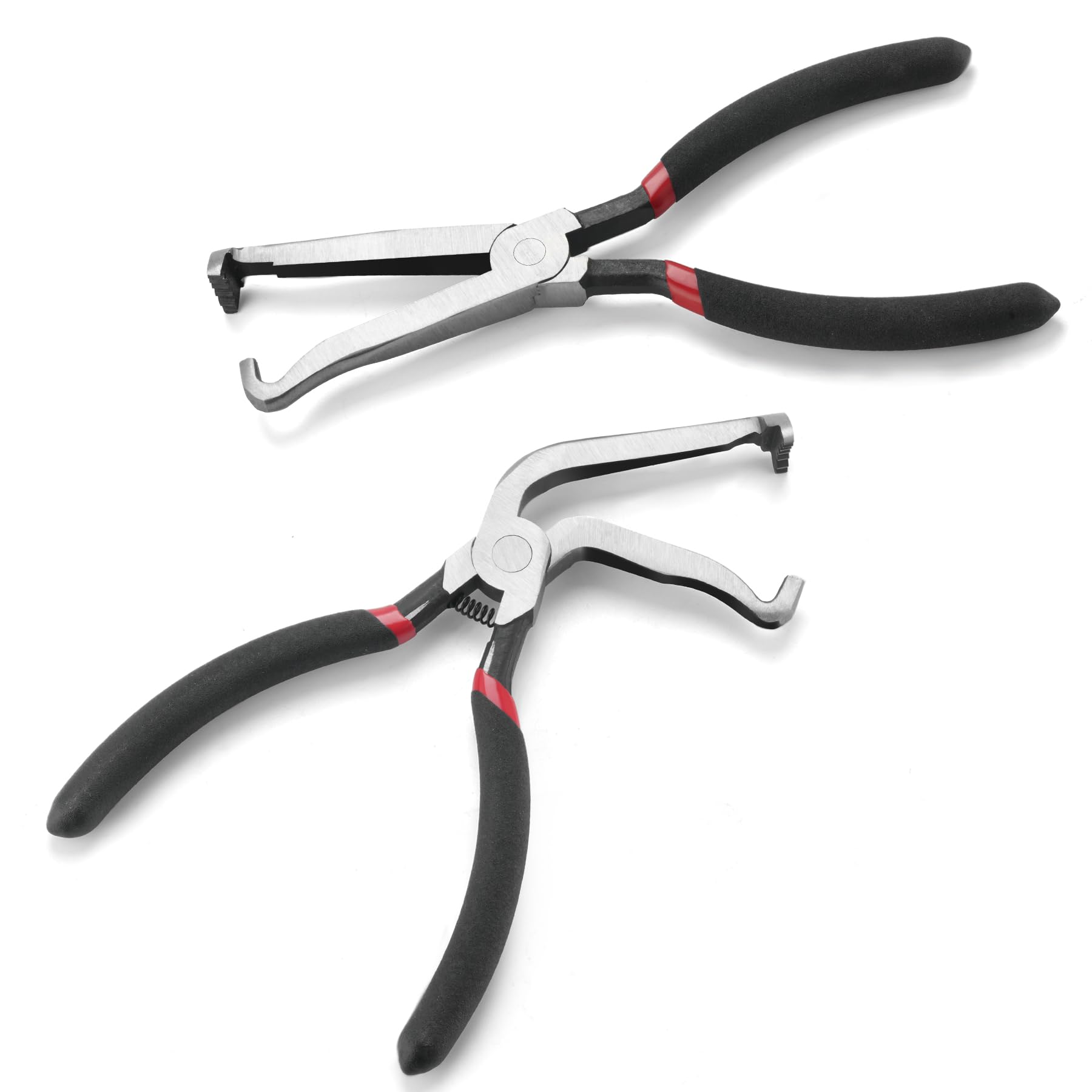 BJSIA Electrical Disconnect Pliers for Cars, Automotive Hose & Fuel Line Disconnect Tools with Connector Pliers for Push Tab Style Plugs (Straight head+bend)