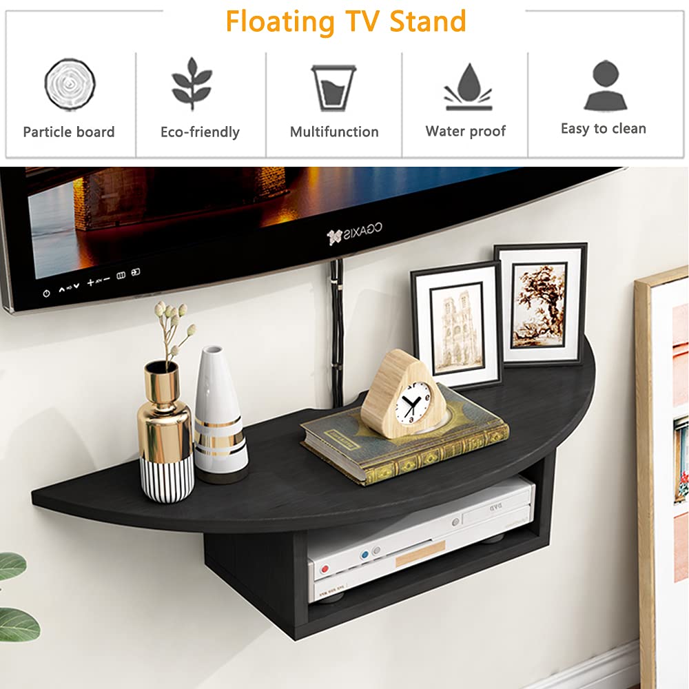 Floating TV Stand Wall Mounted Component Shelf, Media Console