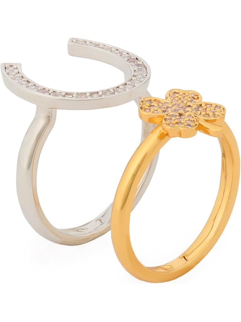 Gold Kate Spade New York Lucky Charm Stacking Ring Set