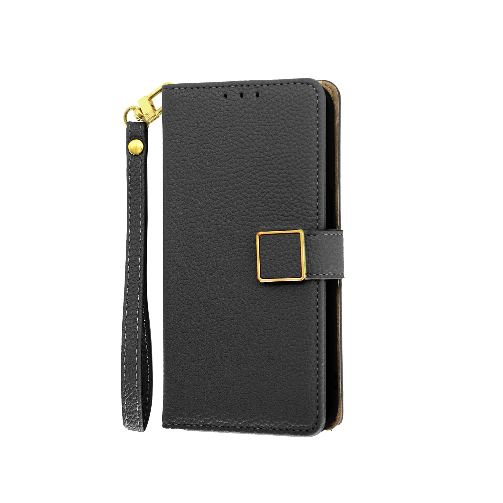 Wallet Cover Compatible with Google Pixel 3 Flip Stand Phone Case Magnetic Closure Card Slot Wrist Strap Black