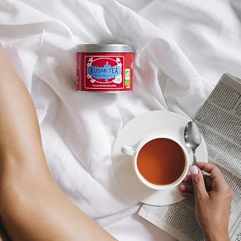 Kusmi Tea - Earl Grey Intense + Russian Morning No.24 - Organic Black Tea - Blend of Black Tea - Caffeinated Tea - Loose Leaf Tea - 2 Tin Boxes of 3.5 oz