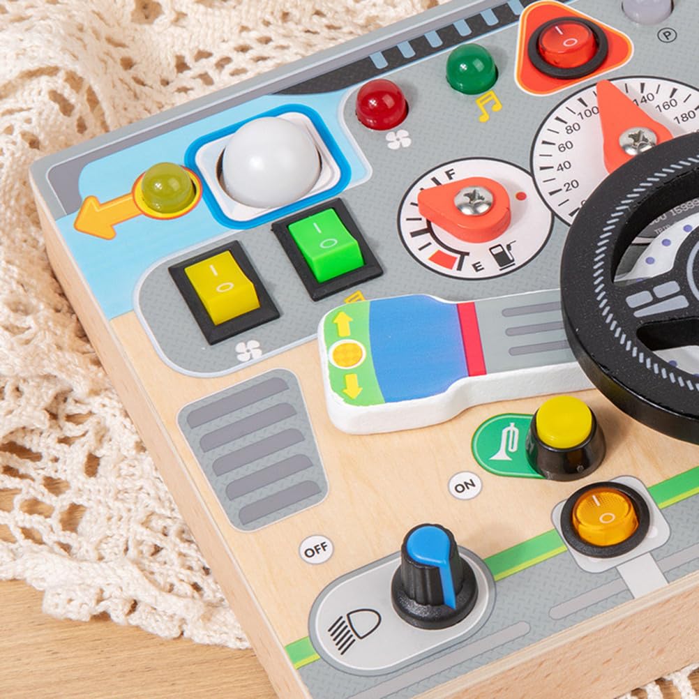 Holz-Busyboard-Lenkspielzeug, Fahrsimulator-Spielzeug, Montessori-Sinnesbildungsspielzeug