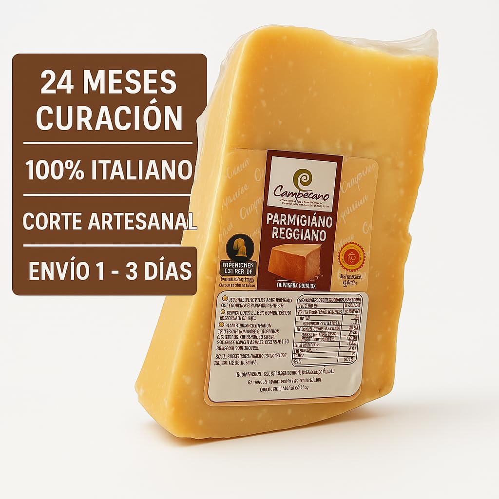 Parmesano Reggiano DOP 24 meses cuña 1 kg Parmigiano Origen italiano Queso