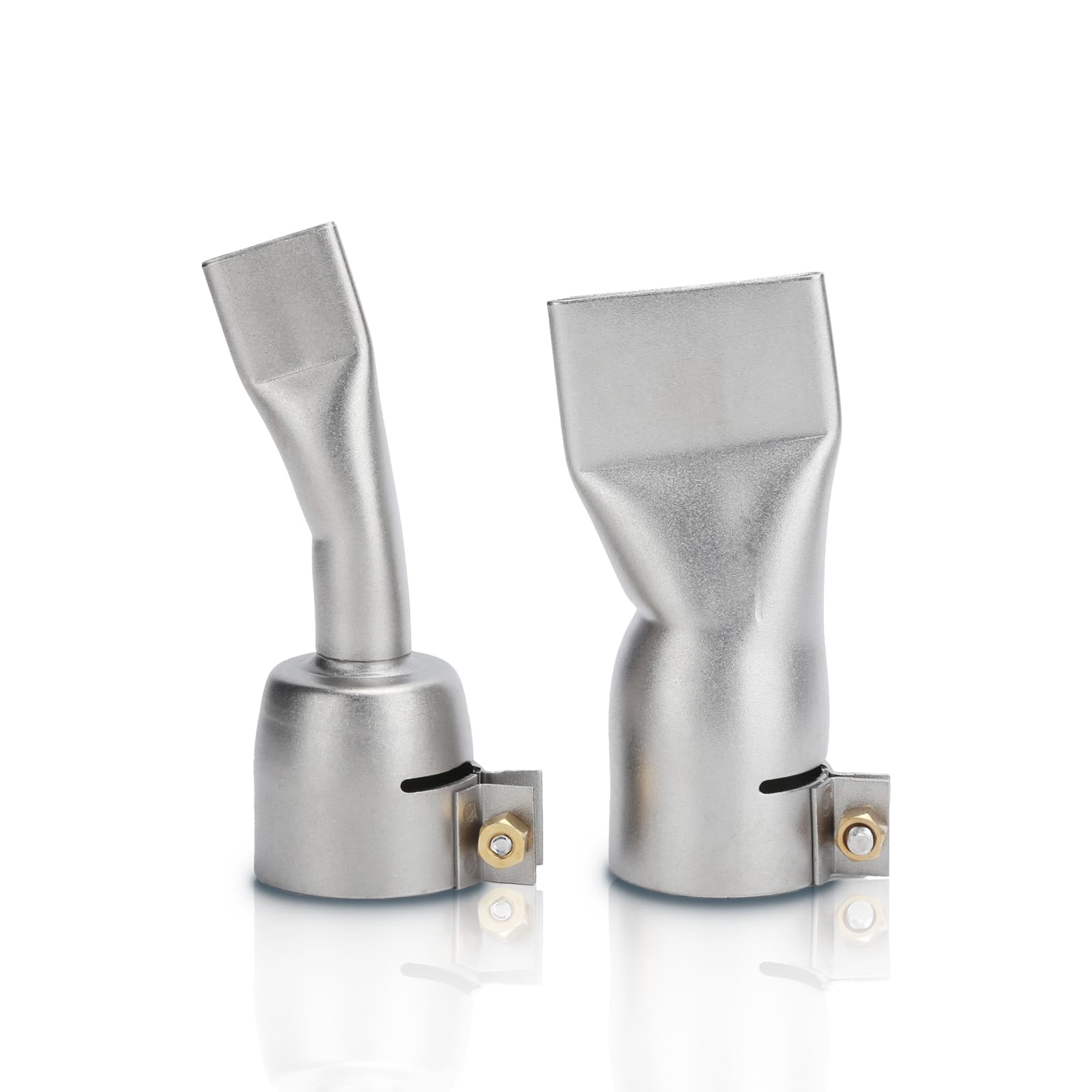 Gugxiom Lot de 2 Buses Plates pour Pistolet de Soudage, Buses en Acier Inoxydable de 20 Mm de Petite Taille et de 40 Mm de Large, Outils de Soudage pour Pistolet à Air Chaud en