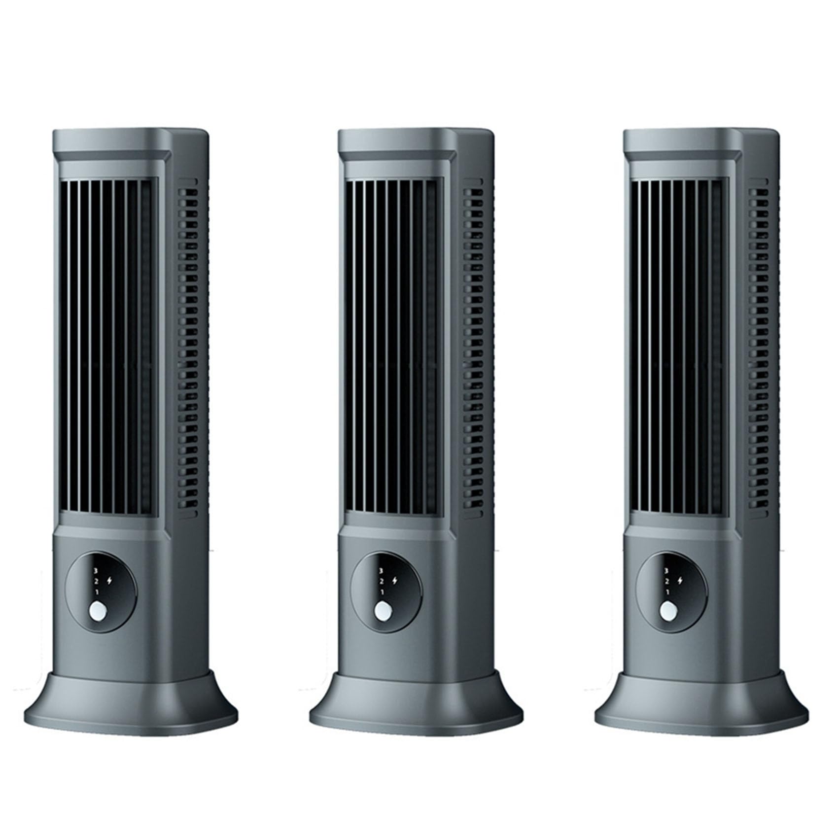 Vjsujehgy 3X Desktop Bladeless Fan, USB Rechargeable Portable Air Conditioner 3 Speeds Silent Table Tower Fan