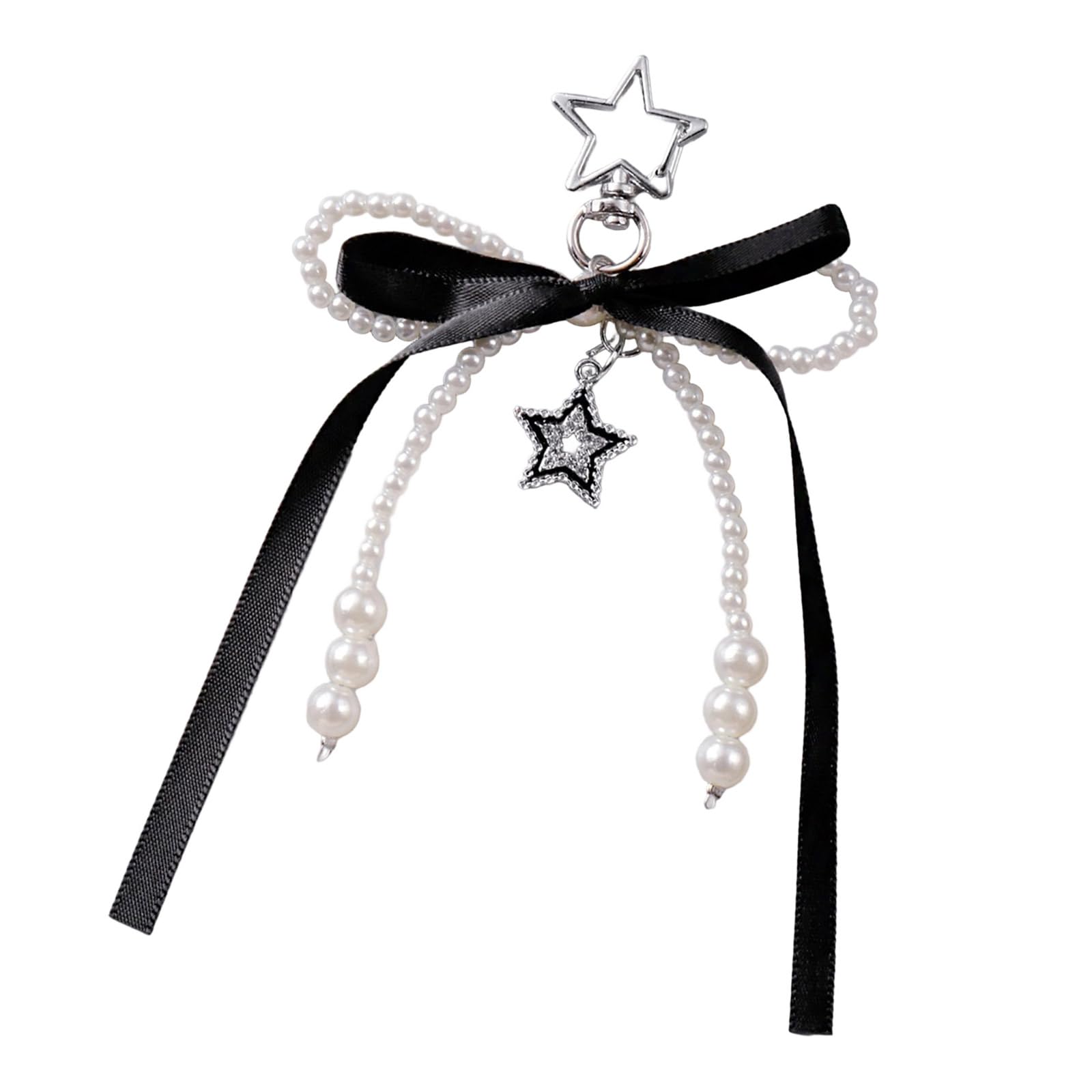 Kalttoy Girls Hollow Water Rhinest Aesthetic Keyring Handbag Charm Bows Keychain Bag Charm Decorations Star Car Chain For Woman And Bows Keyring