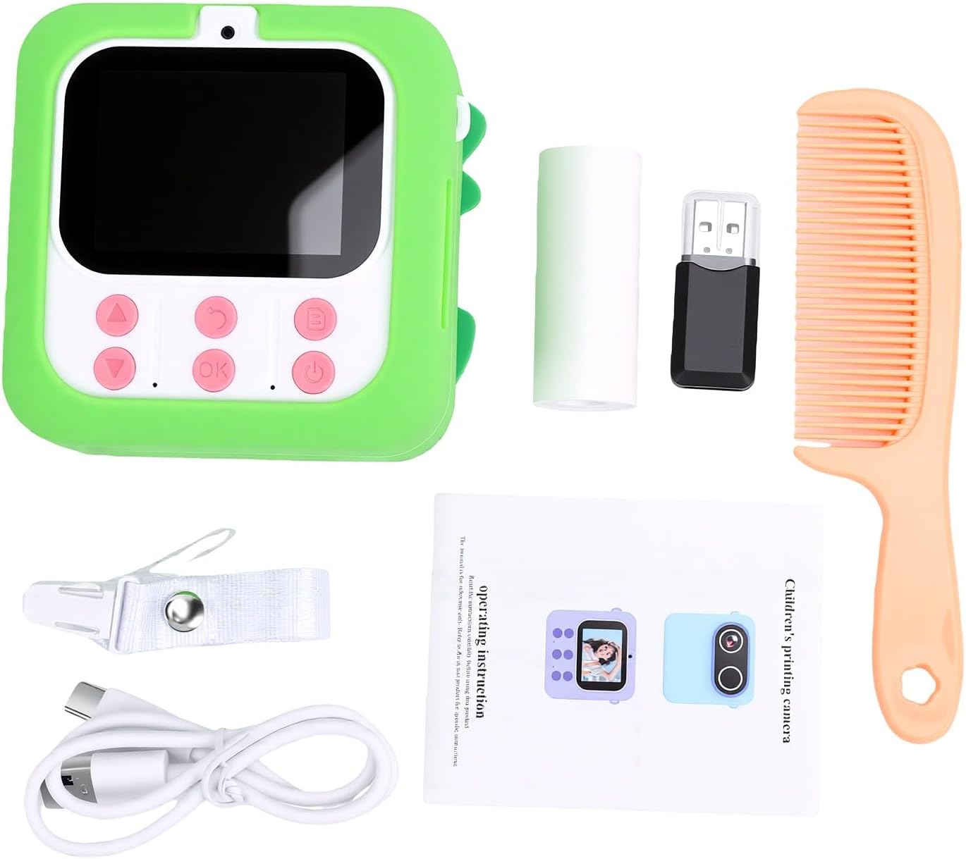 Pomya Instant Print Camera for Kids, Instant Digital Camera 48MP 1080P HD with 2.4 Inch Screen, 32GB Memory Card, Photo and Video Recording, Photo Printer with Filters