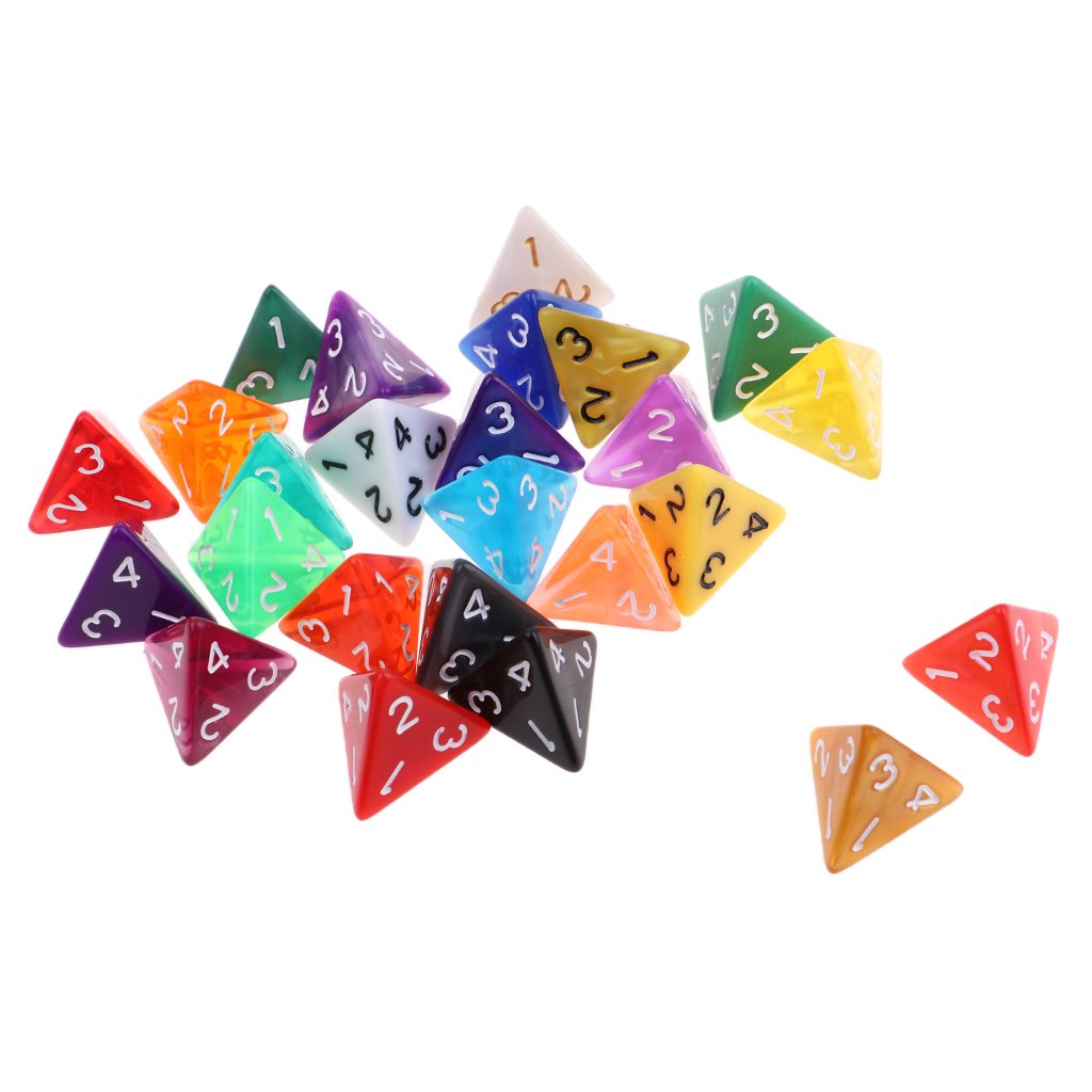 HXSCOO 25pcs Plastic D4 Dices for Adults Pub Bar Fun