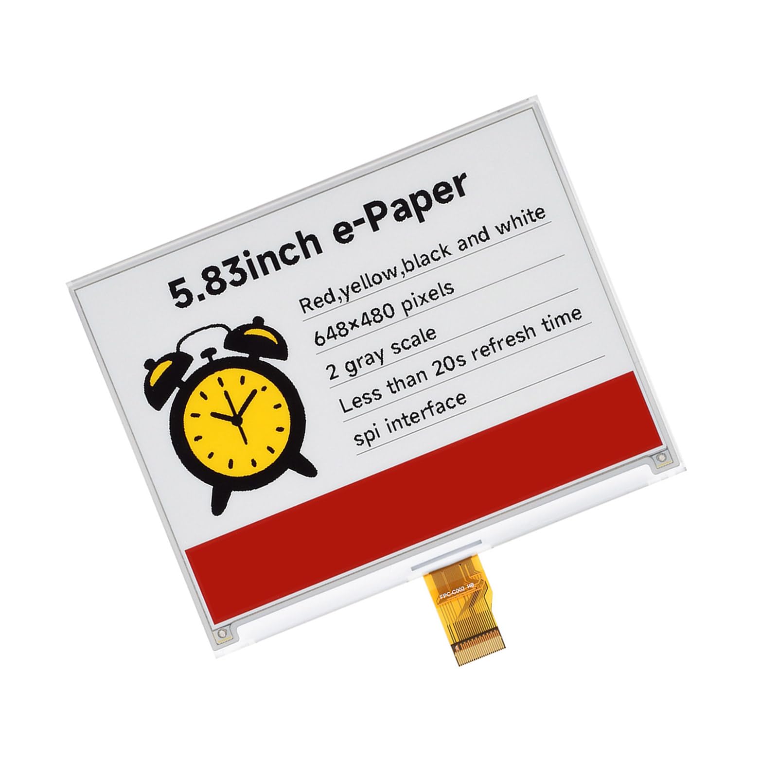 5, 83-Zoll E Paper Display mit Einer Auflösung von 648 x 480 SPI für die Anzeige von Industrieinstrumenten mit geringem Stromverbrauch