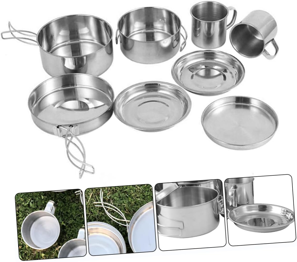 KOMBIUDA 1set Multi-Function Camping Pot Portable Cookware for Outdoor Cooking Hiking and Picnics Lightweight Camping Cooking Essentials