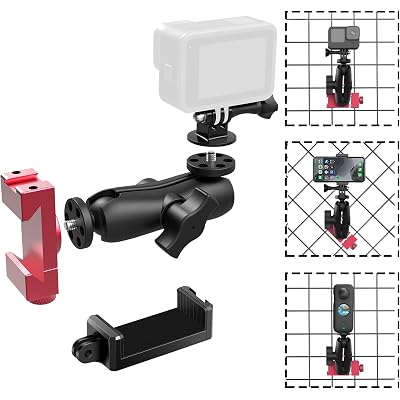 Upgraded Aluminum Phone Fence Mount with Shade - Game Changer Mounting Kit Fence Mount for iPhone, Gopro, Mevo Start, Insta360 for Tennis, Baseball, Pickleball, Softball, Football Games