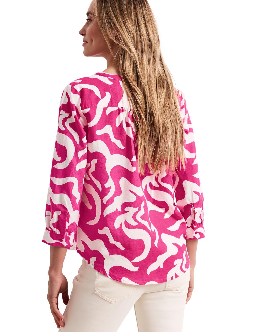 Street One Bluse mit Split Neck aus Leinenmix