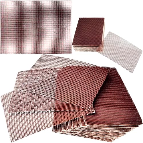 [100 Pack] Grill Cleaning Screens-Griddle Scraping Cleaner Mesh Removal of Tough Stain on BBQ Grills Cooktops and Stove Tops for Restaurant Bars and Home Use