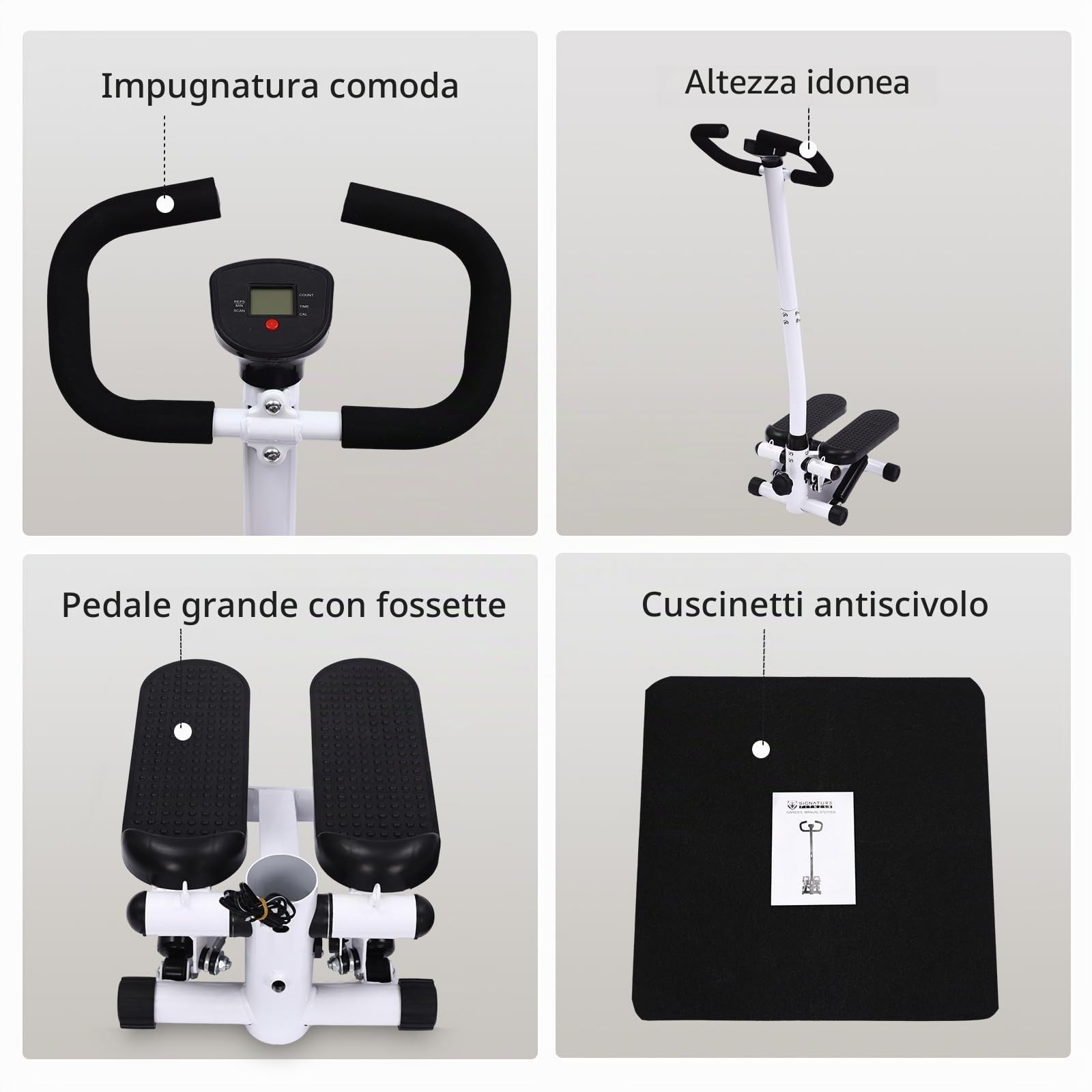 Steppe Fitness, antiscivolo, regolabile in altezza, 150 kg, con impugnatura e fasce di resistenza, attrezzi fitness per casa, attrezzature sportive per dimagrire