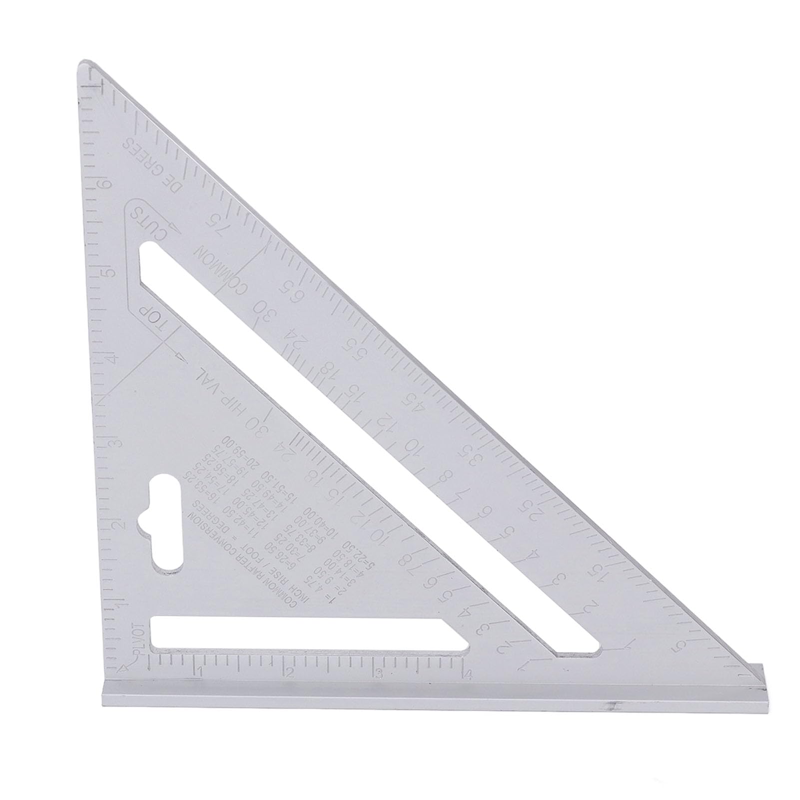 Righello Triangolare in Lega di Alluminio da 7 Pollici con Finitura Nera Opaca, Strumento di misurazione di Alta precisione, Squadra multiangolo per la Lavorazione del Legno.
