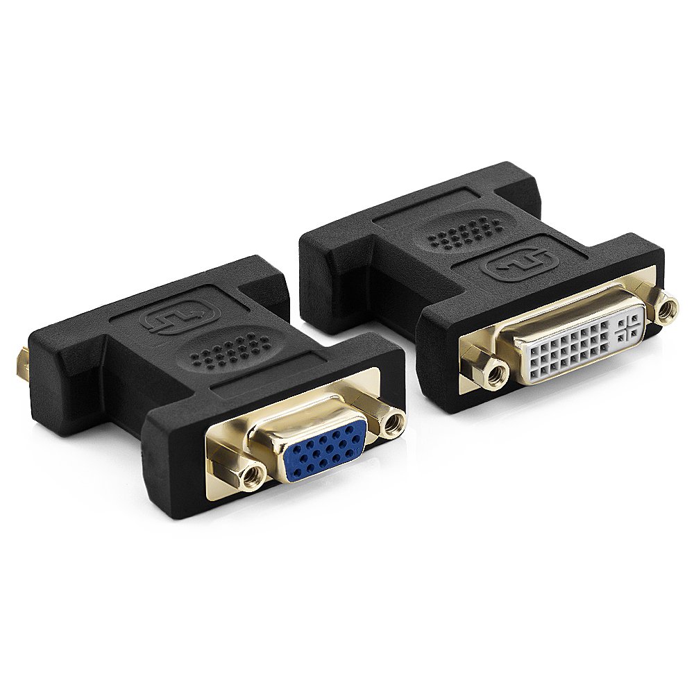 deleyCON Adattatore da DVI-I Femmina (IN) a VGA Femmina (Out) - per Monitor/proiettore VGA - Unidirezionale