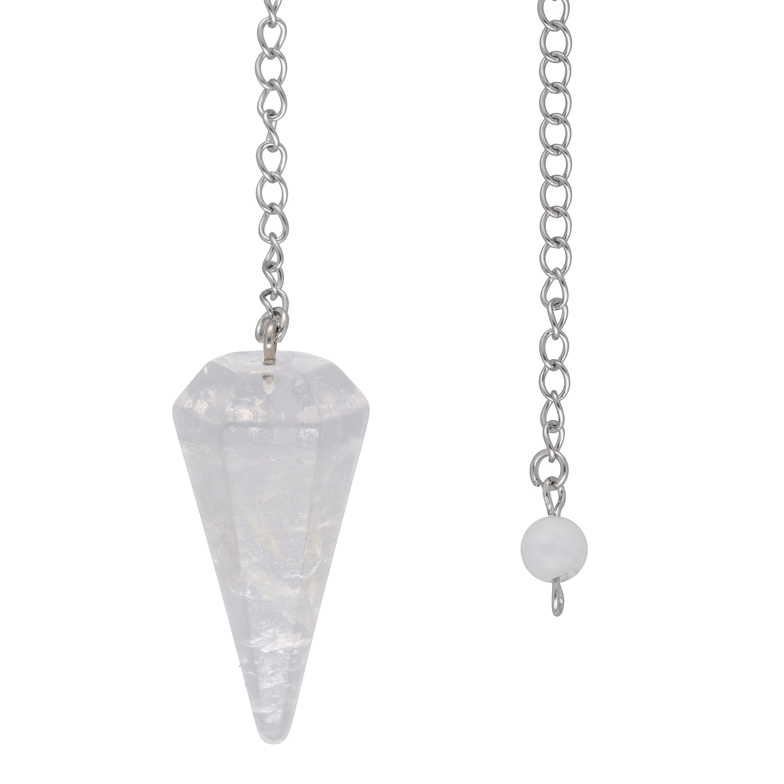 Image secondaire de Pendule en cristal de roche avec boule de maintien - Pierre précieuse polie et à facettes Lebensquelle Plus