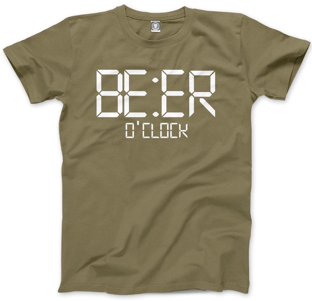 Hotscamp Men's Khaki Beer O'clock Unisex T-Shirt - X-Large