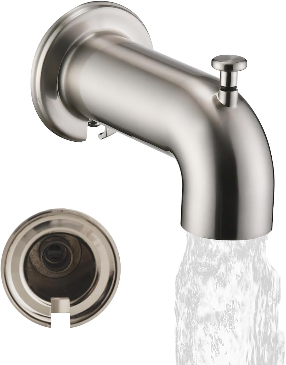 LOCALAND Extra Long Tub Spout with Diverter, Fits for 1/2" IPS Threads ...