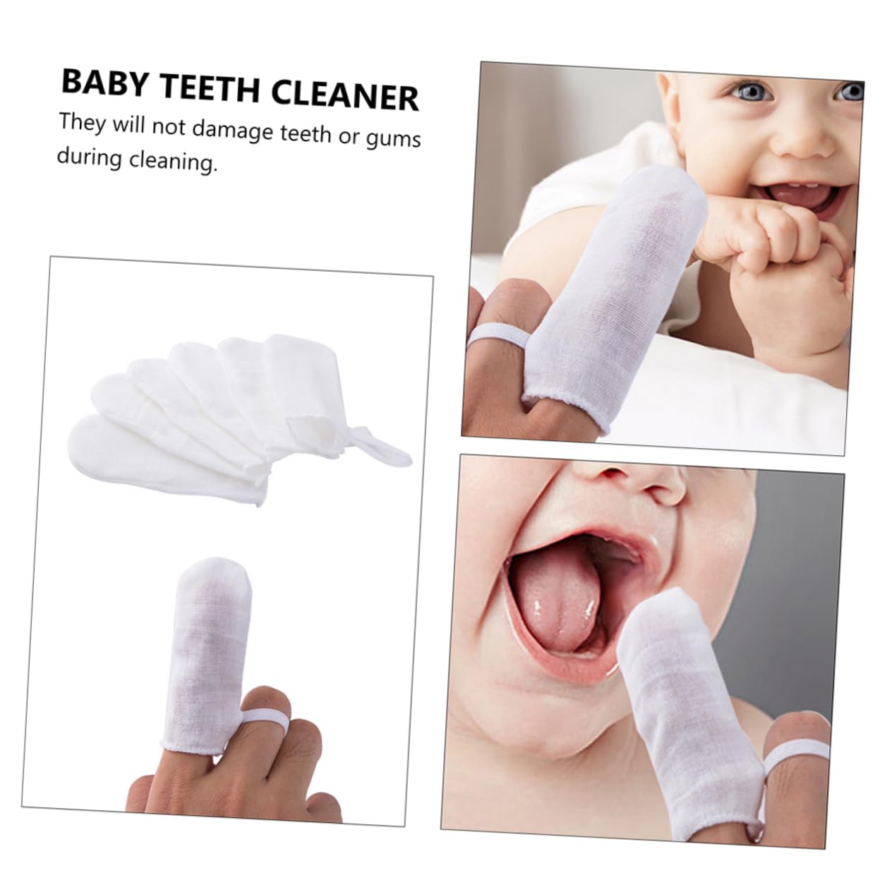 FOMIYES 3 Set Da 18 Pezzi lettino per le dita di garza spazzola per la pulizia del bagno bocca di garza per bambini spazzolino bambino Denti del bambino spazzolino in garza molare latte