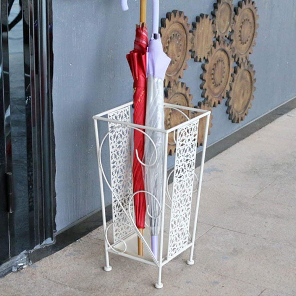Porte-parapluie blanc carré et moderne pour rangement de hall