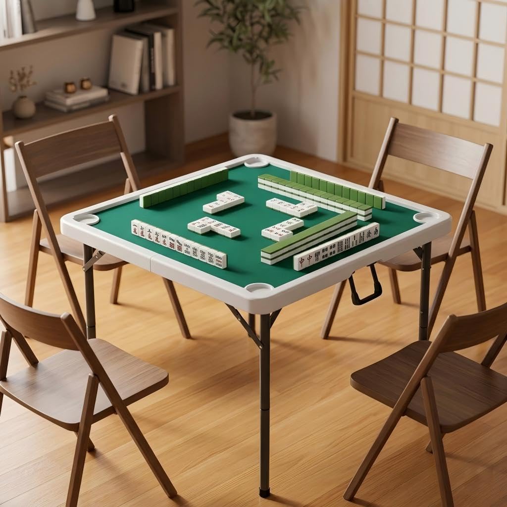 2つ折り麻雀卓 折りたたみ式 コンパクト収納 90×90cm Amazon.co.jp: 麻雀卓 折りたたみ コンパクト 手打ち 雀卓 90cm 大判