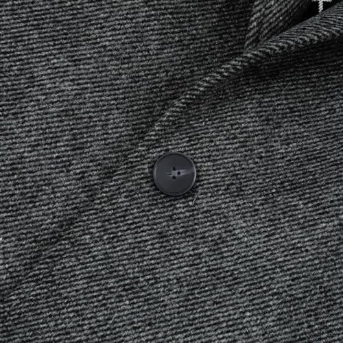 YOUTHUP Herren Mantel Regular Dicker Winter Wollmantel Mittellänge Wolle Wintermantel Freizeit Business, Köper-Grau, XL